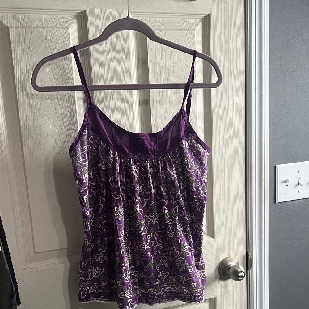 Decree Purple and White Floral Camisole